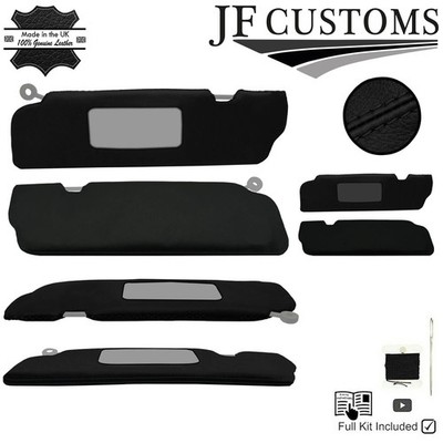 Schwarz Kreuzstich Italienisches Leder 2X Sonnenblende Bezüge für Triumph TR7