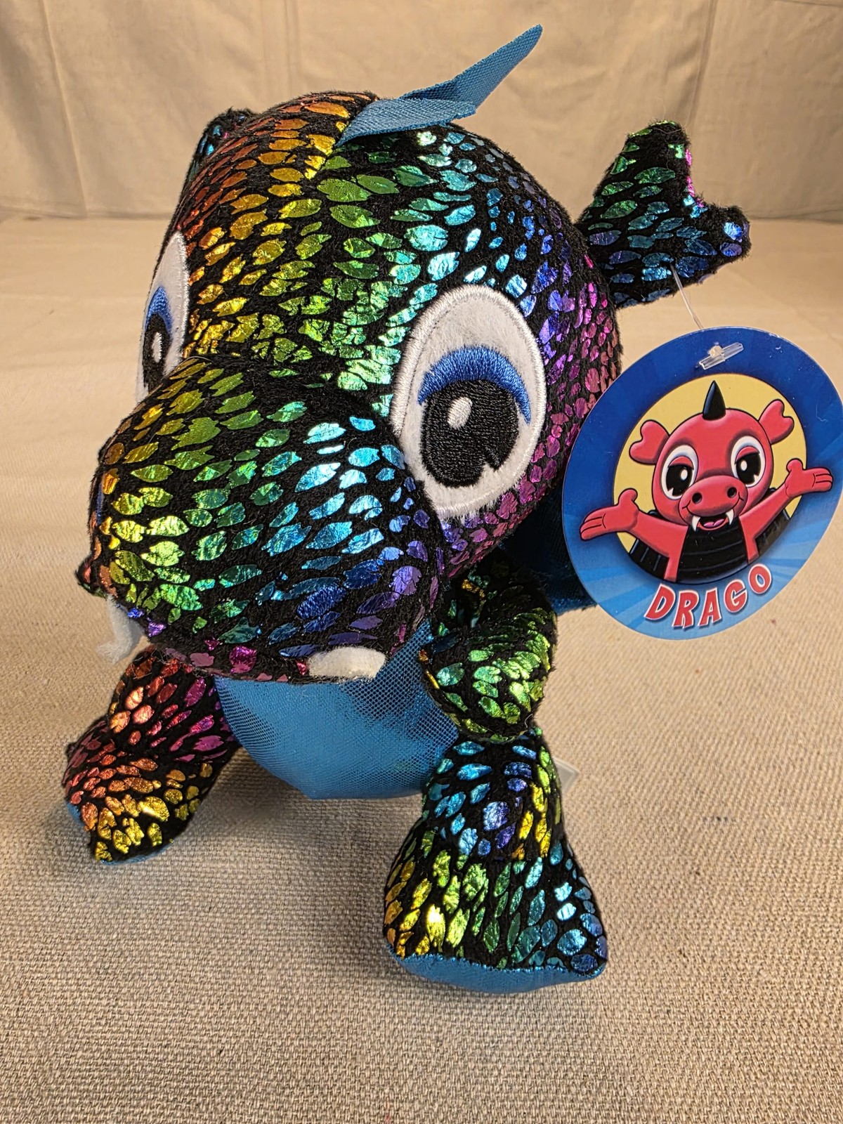 Rainbow Scale Plush Dragon Stuffed Animal Toy with Tag Drago