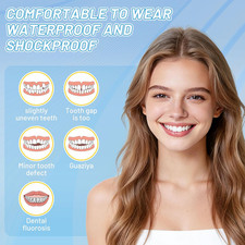 Snap On Veneers Upper Lower - Moldable Fake Teeth Covers for Missing Teet...
