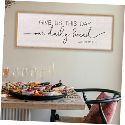 LuZhiQiang Give Us This Day 40L'' x 15W'' Give Us This Day Our Daily Bread (Wood)