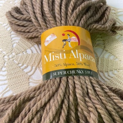 Misti Alpaca New Super Chunky Yarn Unit of 1 LightBrown 50 Alpaca/50 Wool
