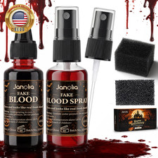 Halloween Fake Blood Kit, 2.03Oz Fake Blood Spray  2.03Oz Dripping Blood          