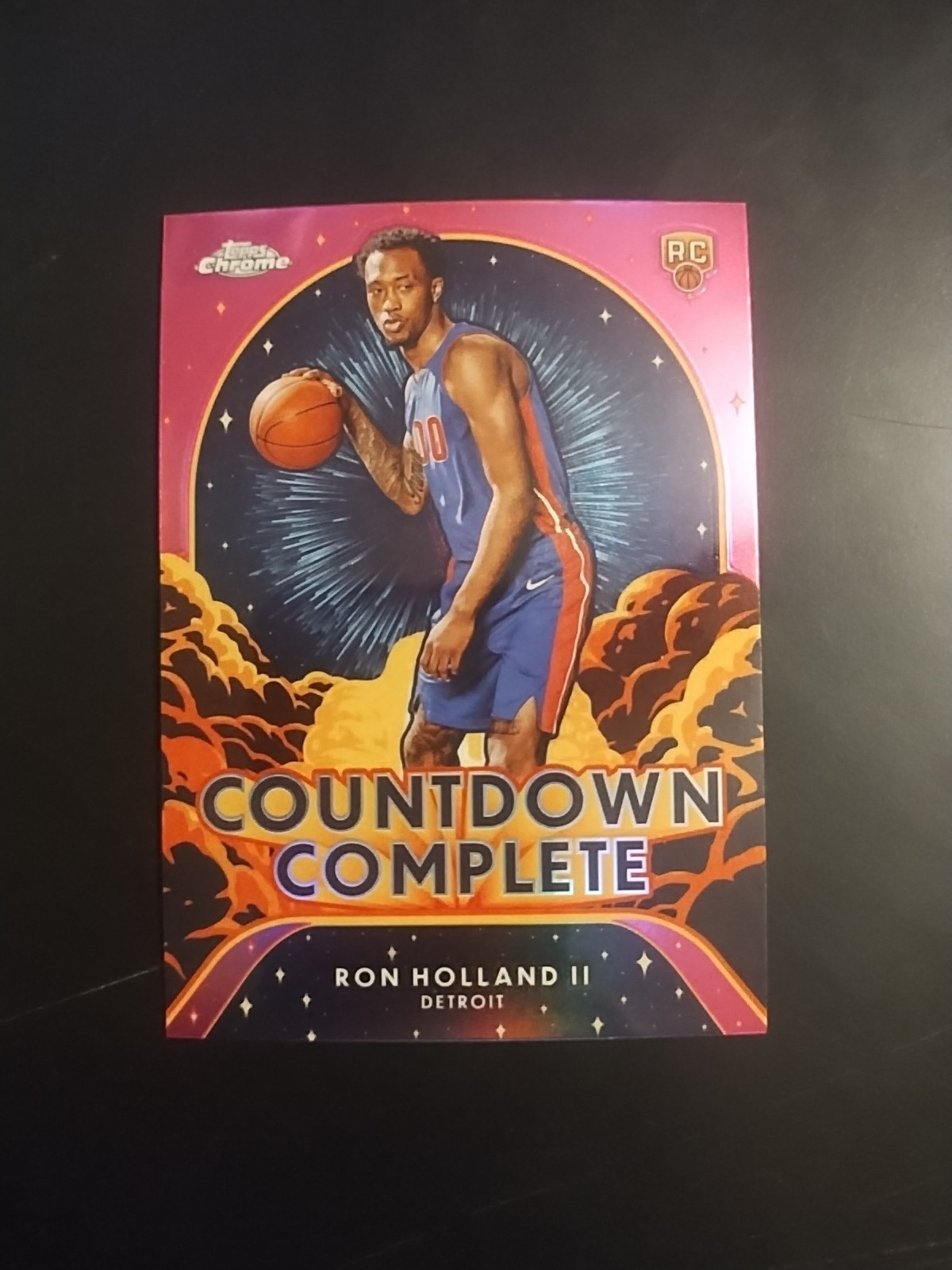 Ron Holland II 2024-25 Topps Chrome #CC-14 Pink Countdown Complete RC Detroit 