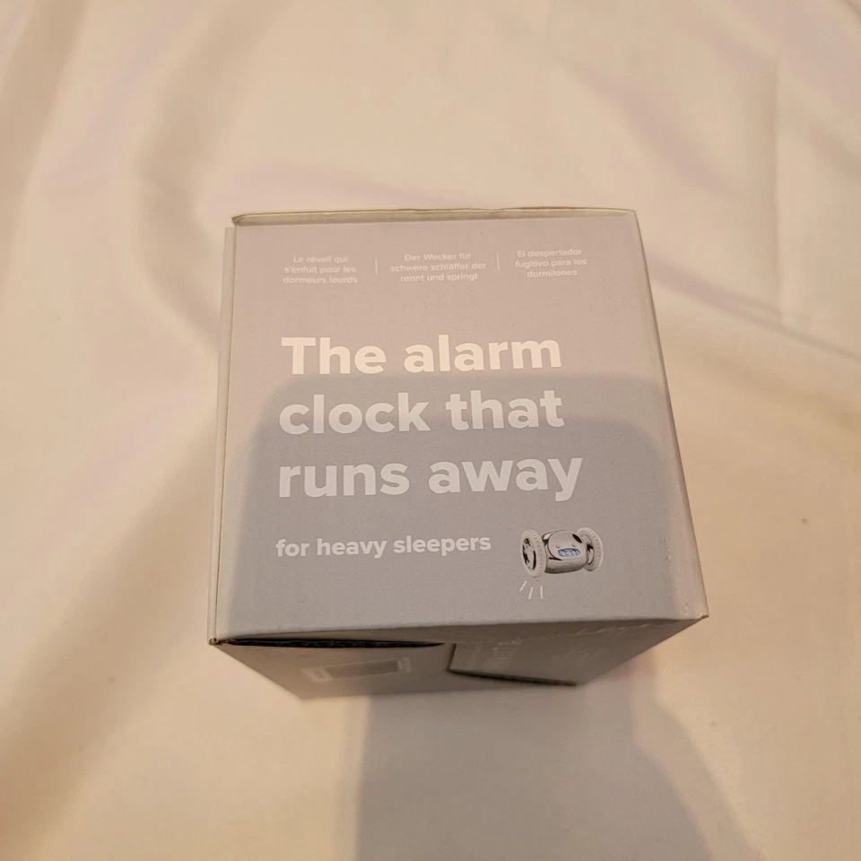 Clocky Alarm Clock on Wheels Chrome Runaway Rolling Alarm for Heavy Sleepers - Image 3 of 4