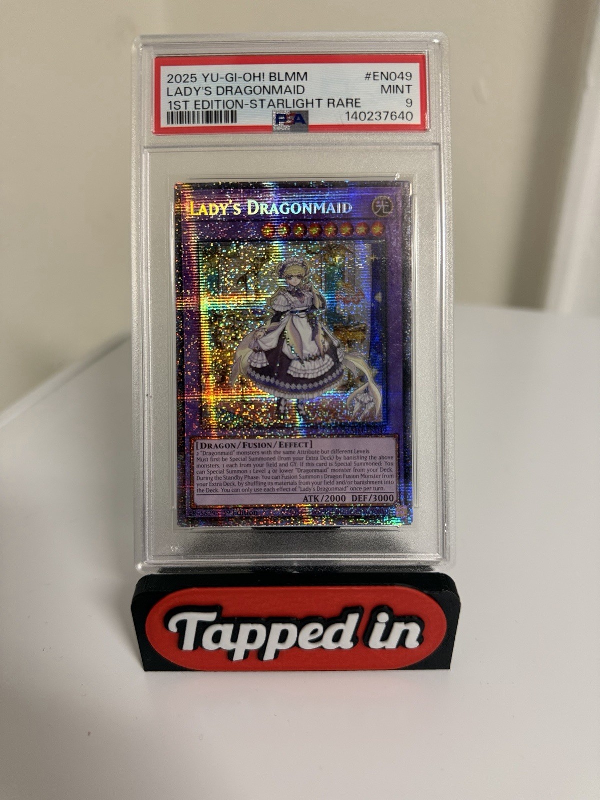 2025 YU-GI-OH! BLMM #EN049 LADY'S DRAGONMAID 1ST EDITION-STARLIGHT RARE PSA 9
