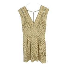 Free People One Million Lover Ivory Lace Mini Dress Women Size 2