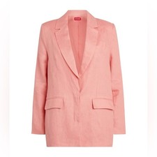 STAUD Linen Maxwell Women's Blush Pink Suit Jacket Blazer NwoT Large