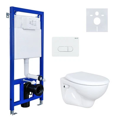 BELVIT Hänge Wand WC mit Spülkasten, Vorwandelement, Schallschutz und