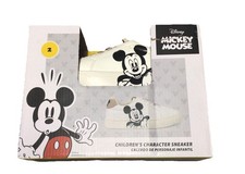 Disney Mickey Mouse Unisex Children's Character White Sneakers Size 2