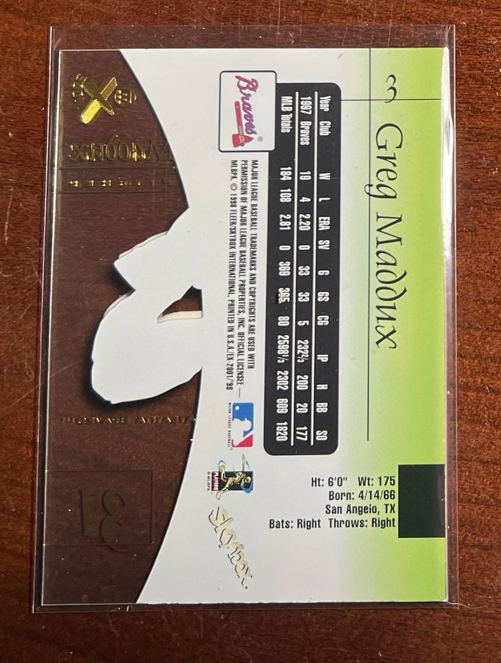 1998 Skybox E-X2001 Greg Maddux🏆 NM-MT OR BETTER💎Stunning💥High End🔥 - Image 2 of 2