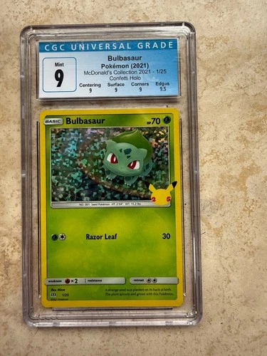 Bulbasaur 1/25 McDonald's Collection 2021 Confetti Holo CGC 9 Mint 7097