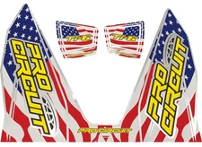 Pro Circuit Ti-6 Exhaust Muffler Stars & Stripes Decal Sticker Kit (DC22TI6-SS)