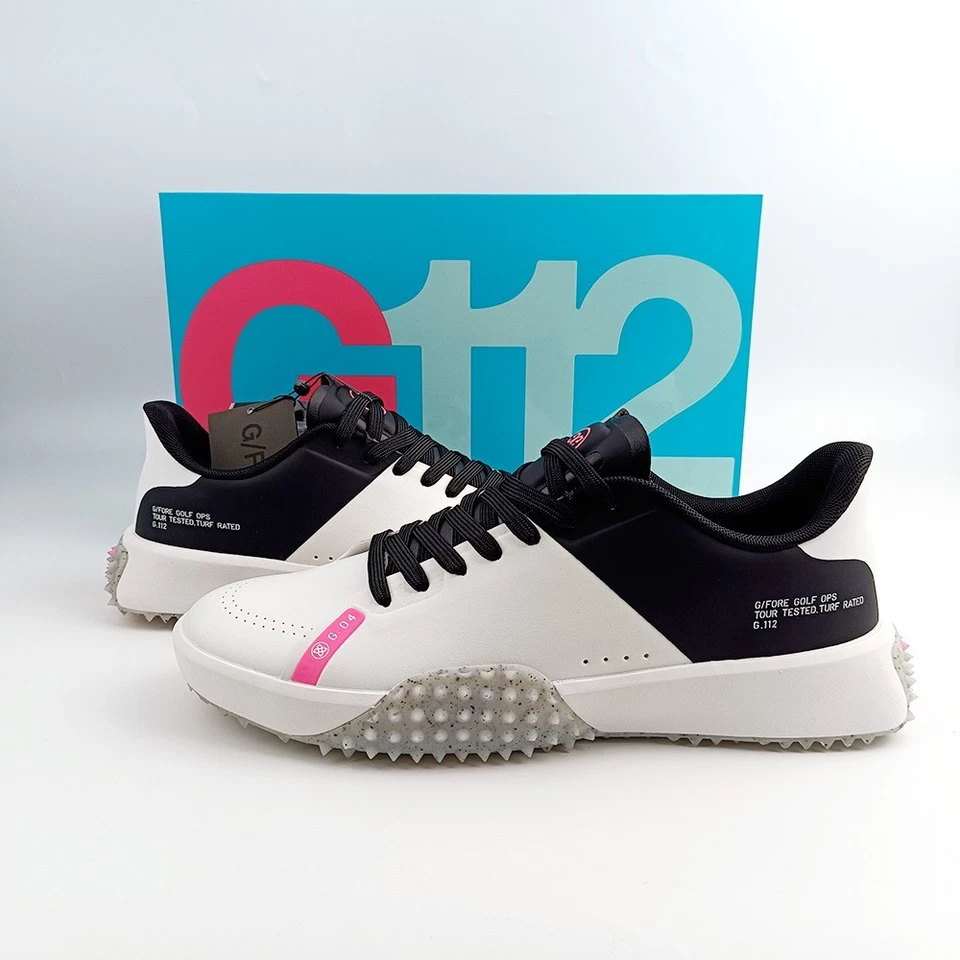 Zapatos de golf G/Fore para hombre G.112 nieve/onyx impermeables de cuero PU zapatillas EE. UU. 10-12 Foto 3 de 4