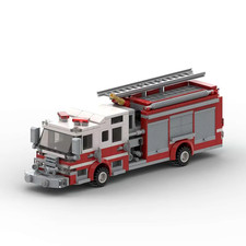 MOC LEGO Car: Firetruck Mk2 Building Blocks S...