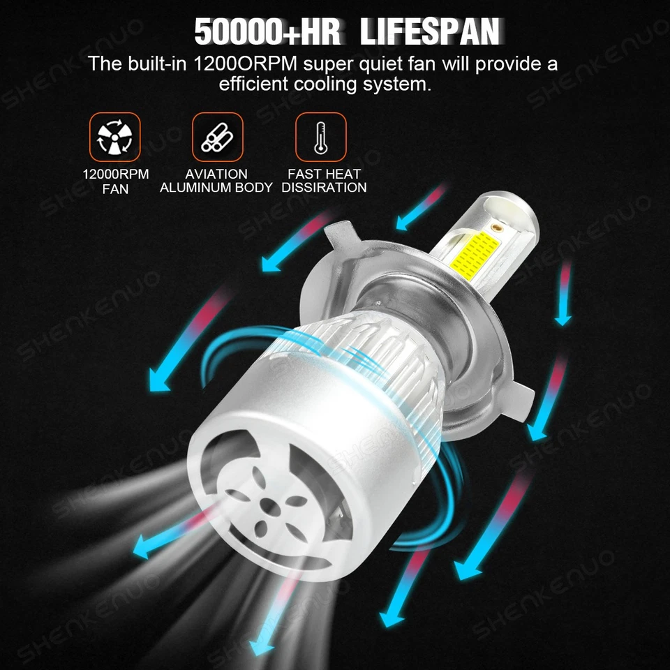 Faro delantero LED alto/bajo blanco para Porsche 968 1992-1995 4 piezas Foto 4 de 4