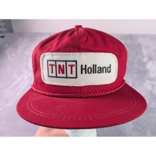 Vintage K-Products TNT Holland Trucker Hat Red Rope Cap Made in USA Adjustable
