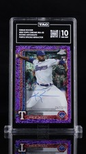 2025 Topps Chrome - Rookie Autographs Kumar Rocker Purple Speckle Refractor /299