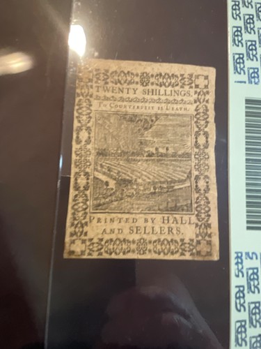 1773 Pennsylvania Colonial currency 20 Schillings - Picture 4 of 5