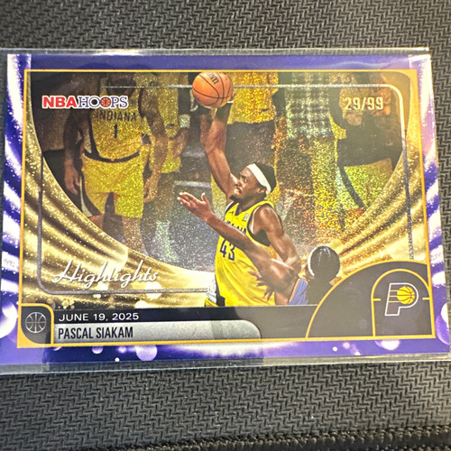Topps NBA Hoops 2025-26 Pascal Siakam Indiana Pacers Highlights #265 /99