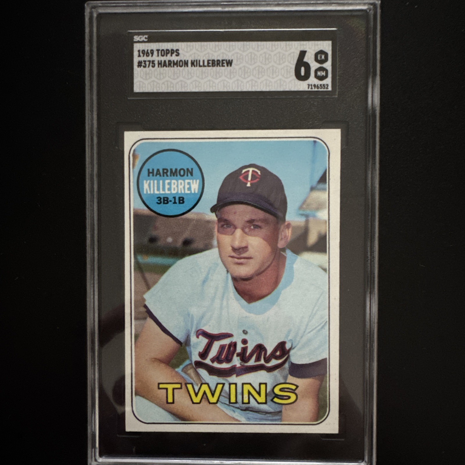 1969 Topps HARMON KILLEBREW Minnesota Twins #375 SGC 6 EX/NM Condition