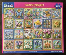 White Mountain 1000 Piece Puzzle - Easter Crochet Larger Pieces 