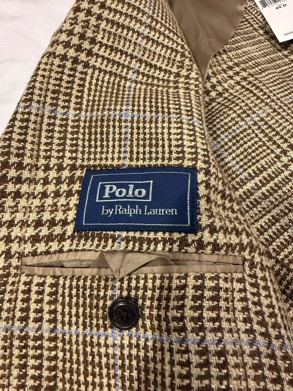 Polo Ralph Lauren RL67 Glen Plaid Jacket Summer Tweed 44R NWT - product detail image 8