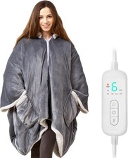 Wearable Heated Blanket Heated Shawl, Electric Throw Blanket with Zipper
