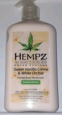Hempz Sweet Vanilla Cr me  White Orchid Body Moisturizer, 17 fl oz