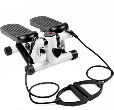Compact Mini Stepper with Resistance Bands for Full Body Home Workouts
