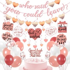 Rose and Gold Goodbye Party Decorations for Coworker - Farewell Decor Balloon...