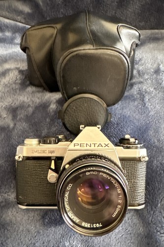 Vintage Pentax ME Super 35mm SLR Camera Kit w/ 50MM Lens & Case Tested - Picture 16 of 16