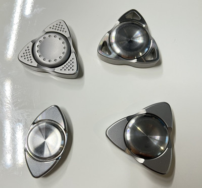 Tri cocoon bundle finger fidget spinner stainless steel