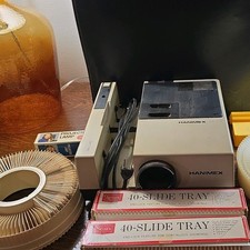 Hanimex 2400ef Desktop Portable 35mm Slide Projector with 4 Slide Trays,lamp etc