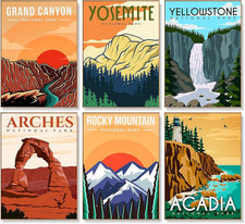 6 Pack Paint by Numbers Kit for Adults Beginners - 10X14 Inch National Park Adul