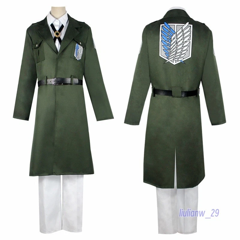 Attack on Titan S4 Cosplay Eren Levi Jacket Marley Military Officer Uniform Coat - Image 4 of 4