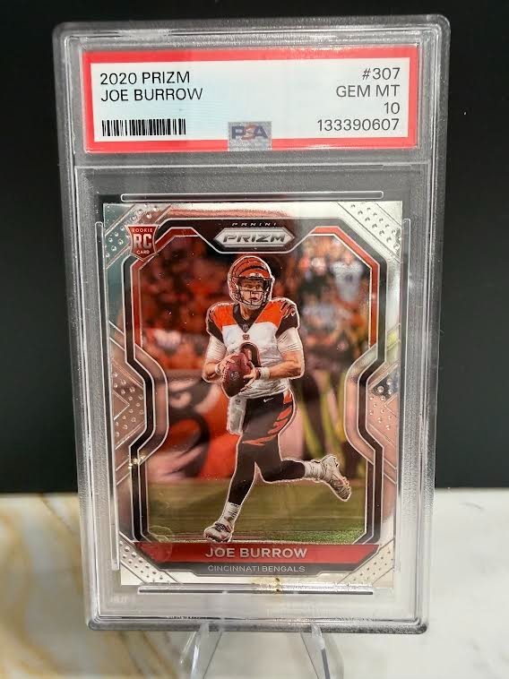Panini 2020 Prizm Joe Burrow Cincinnati Bengals Rookie Base PSA 10 #307