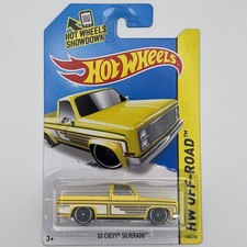 2014 HOT WHEELS 83 CHEVY SILVERADO YELLOW HW OFF ROAD INTR CARD