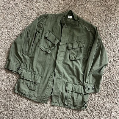 Vintage 1968 Vietnam Jungle Jacket M OG 107 Coat Cotton Ripstop Slant Pocket