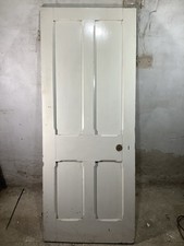 30 5/8"X 76 3/8" Georgian Internal Painted Pine Four Panel Door 2over2 Old