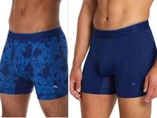 2 X Tommy Bahama Navy/Tropical Print Mesh Tech Underwear Boxer Briefs size L $58