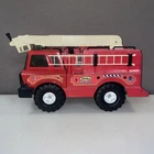 VTG 1996 Tonka No 5 Ladder Firetruck Red Plastic Toy Vehicle Rotating Ladder Rea