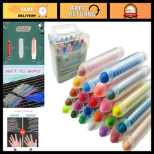 Non-Toxic Dustless Colored Chalk Set with Holder for Kids - 24PCS Whiteboard Art