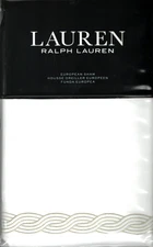 Ralph Lauren Spencer Cable Embroidery EURO Flax Sham NEW
