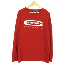 G-STAR GRAPHIC 4 SLIM Mens Jumper Size L Crew Neck Red Jersey Pullover Sweats...