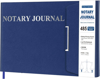 Notary Journal Log Book Hardcover Notary Book with 485 Record Entries, 200 Numbe
