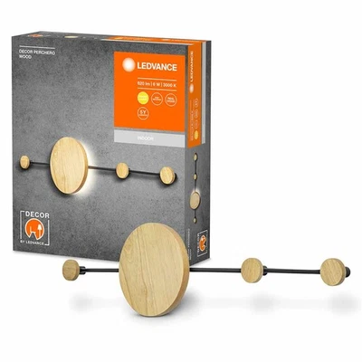 LED Wandlampe Licht Garderobenhaken Decor Perchero Holz 80cm 6W Warmweiß UVP 69€ - Bild 1 von 4