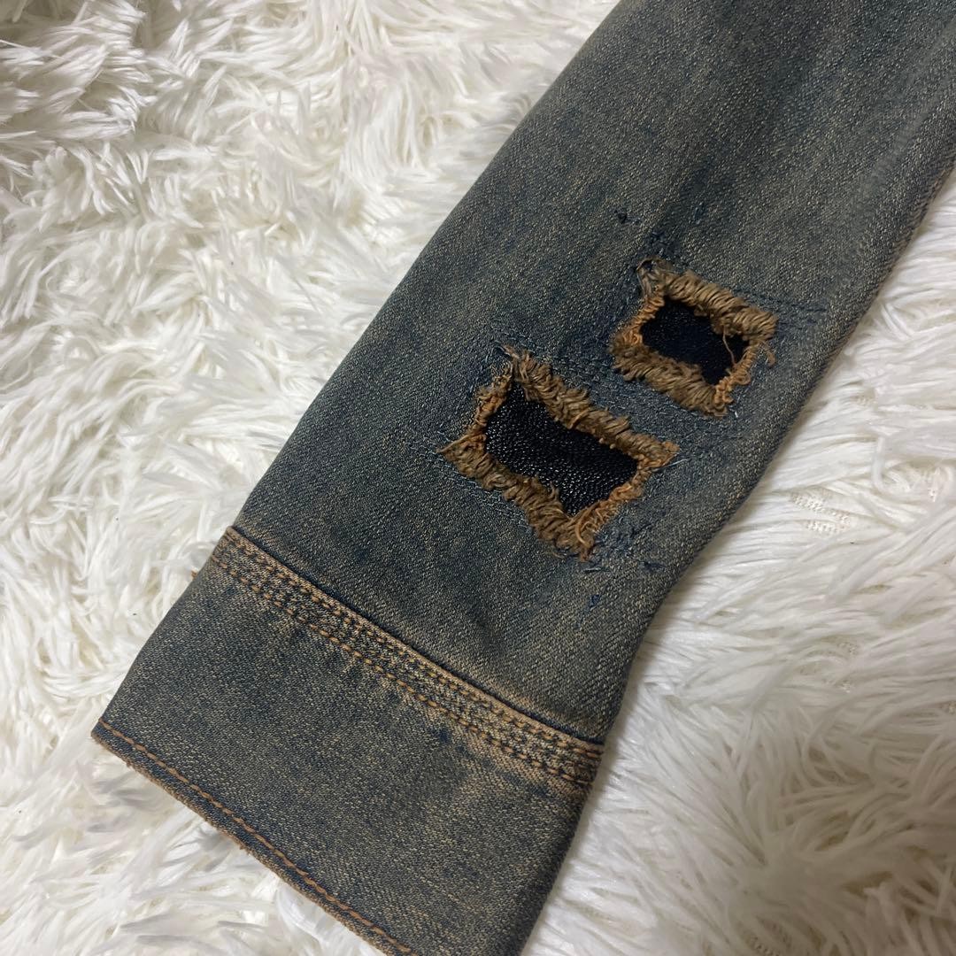 Goa Denim Jacket Python Leather Patch Vintage 80s… - image 7