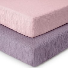 Dreamology Muslin Crib Sheet, for Baby Girls,Boys,2 Pack, Soft, Standard Crib...