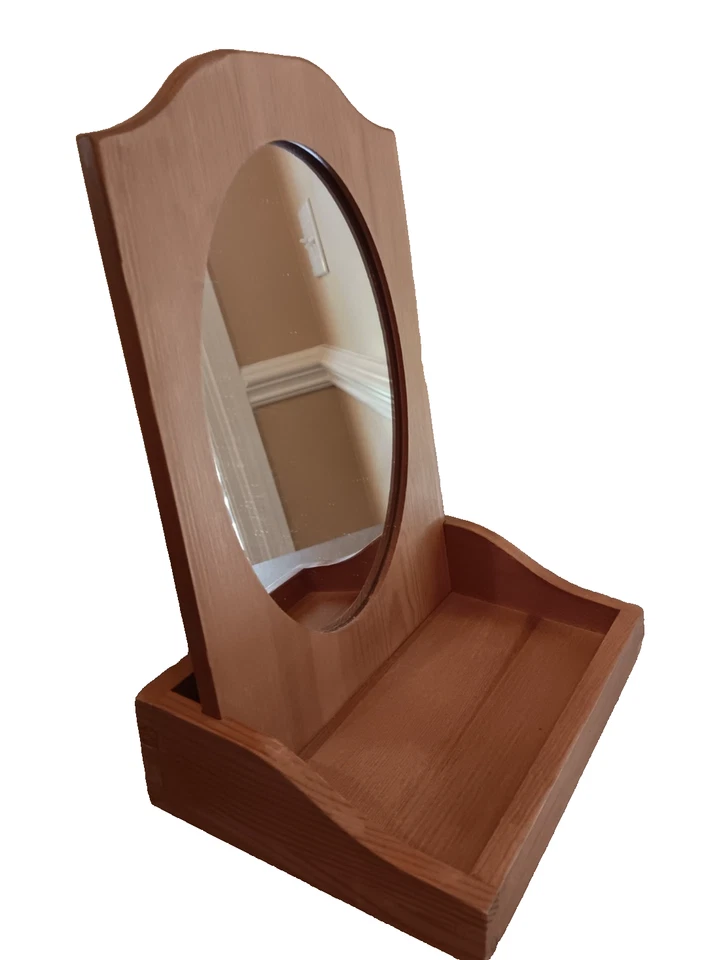 Vintage IKEA Diktad Mirror 1999y Table Mirror with Wood Shelf 7"x 10" x13.5" GUC - Image 2 of 4