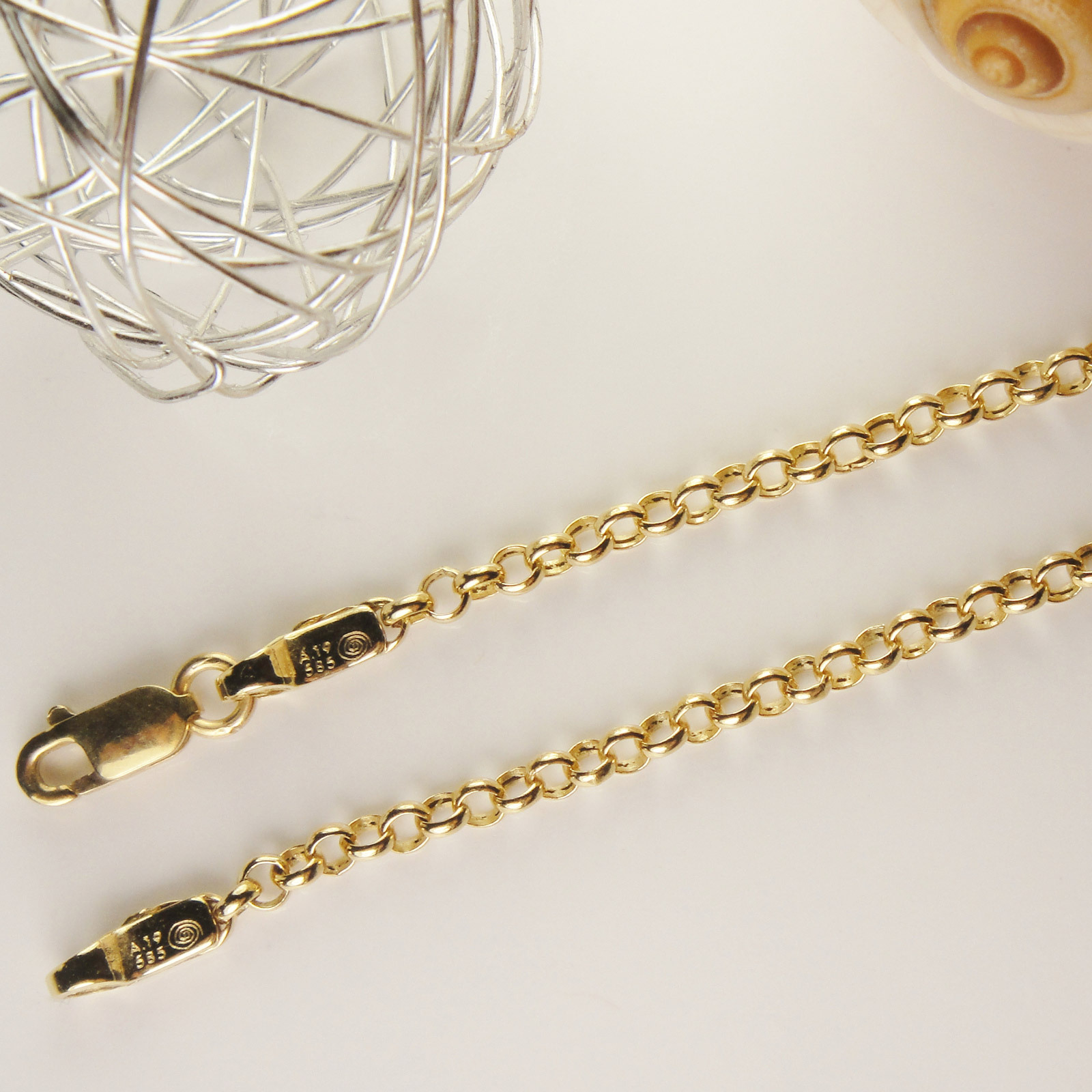 Armband Massiv Gold 585 Gelbgold 14K Damen Kette Erbs Armkette